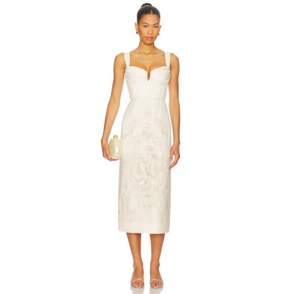 Zimmermann Dresses & Skirts - Zimmermann Drape Midi Dress In Mermaid Toile A linen midi dress featuring a fitt